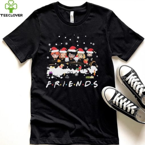Friends Harry Potter Chibi Santa Hat Tv Show Merry Christmas Shirt