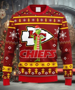 Kansas City Chiefs Funny Grinch Christmas Ugly Sweater