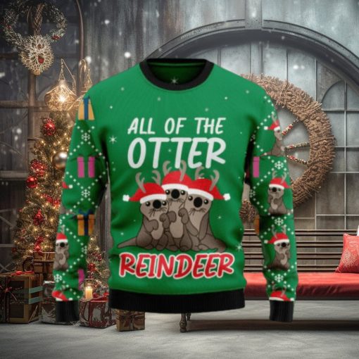 All of the otter reindeer Christmas sweater