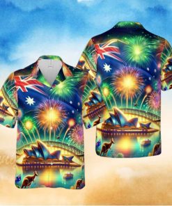 Australia Day With Firework Hawaiian Shirt