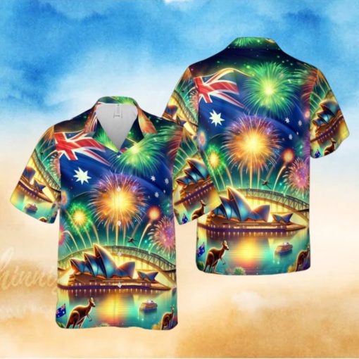 Australia Day With Firework Hawaiian Shirt