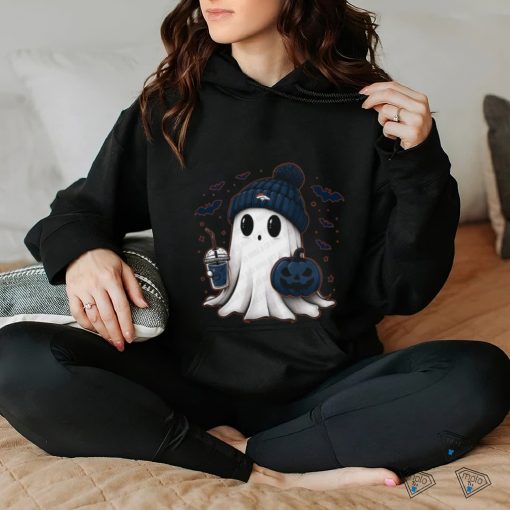 Halloween Denver Broncos NFL Football Fan Ghost with Pumpkin shirt