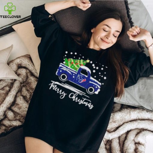 Houston Texans Car With Christmas Tree Merry Christmas Shirt