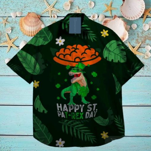 dinosaur lucky shamrock leprechaun st patrick day hawaiian hoodie, sweater, longsleeve, shirt v-neck, t-shirt