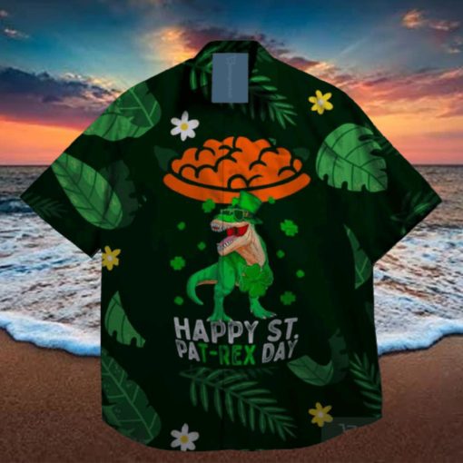 dinosaur lucky shamrock leprechaun st patrick day hawaiian hoodie, sweater, longsleeve, shirt v-neck, t-shirt