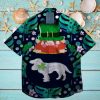 dinosaur lucky shamrock leprechaun st patrick day hawaiian shirt