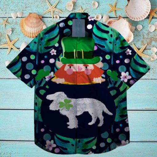 dog and shamrocks st patrick day hawaiian shirt