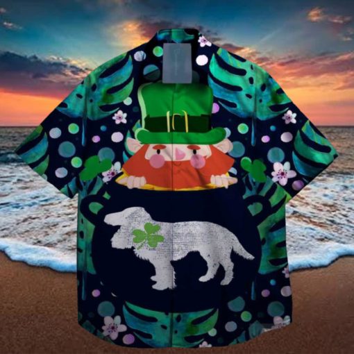 dog and shamrocks st patrick day hawaiian shirt