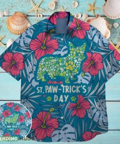 dog paw puppy pet green shamrock bigfoot st paddys vibes on st patrick day hawaiian shirt