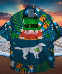 dog with shamrock st patrick day hawaiian shirt