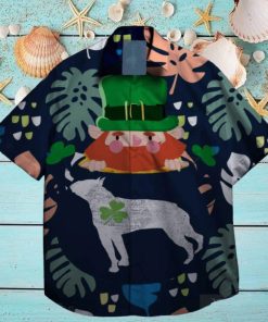 dogs and shamrock at st patrick day hawaiian shirt floral