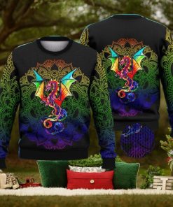 dragon rainbow trending shirts for friends 3d ugly sweater christmas gift sweater