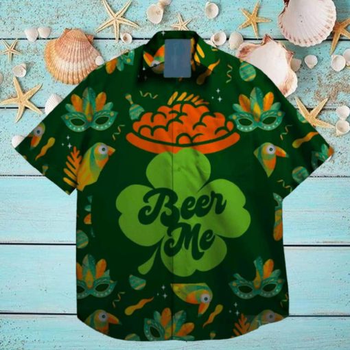 drink beer lucky leprechaun st patrick day hawaiian shirt designer
