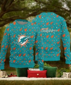 Miami Dolphins Christmas Pine Tree Patterns Pattern Knitted Ugly Christmas Sweater AOP Gift For Men And Women
