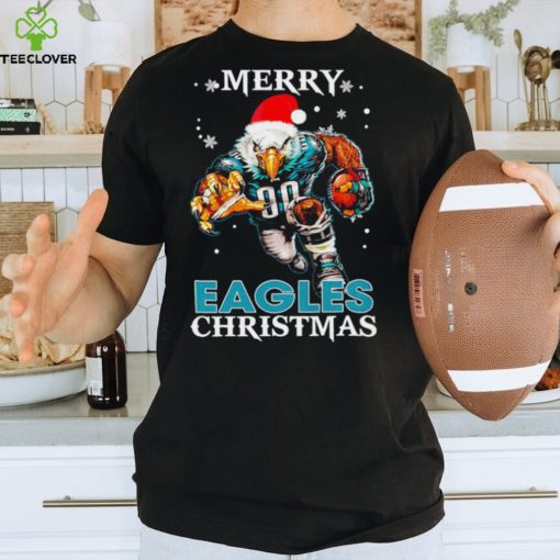 Happy Merry Christmas Philadelphia Eagles football Santa hat mascot hoodie, sweater, longsleeve, shirt v-neck, t-shirt