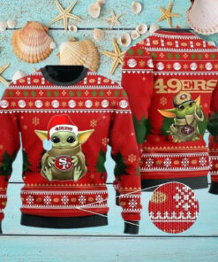 Baby Yoda San Francisco 49ers Christmas Ugly Sweater
