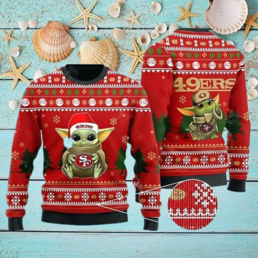 Baby Yoda San Francisco 49ers Christmas Ugly Sweater