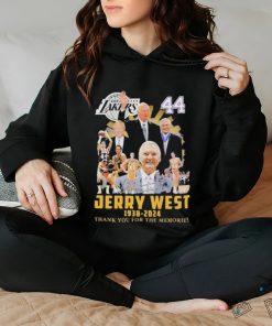 lakers 44 jerry west 1938 2024 thank you for the memories signatures shirt