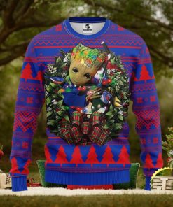 NFL New York Rangers Groot Hug Christmas Ugly Sweater