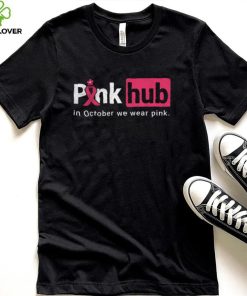 In October We Wear Pink Ribbon Funny Breast Cancer Awareness T Shirt