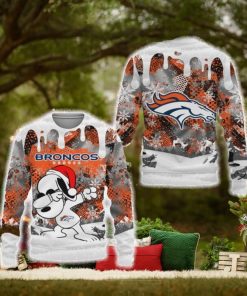 enver Broncos Snoopy Dabbing The Peanuts Sports Football Merry Christmas 3D Sweater For Fans Gifts Unisex