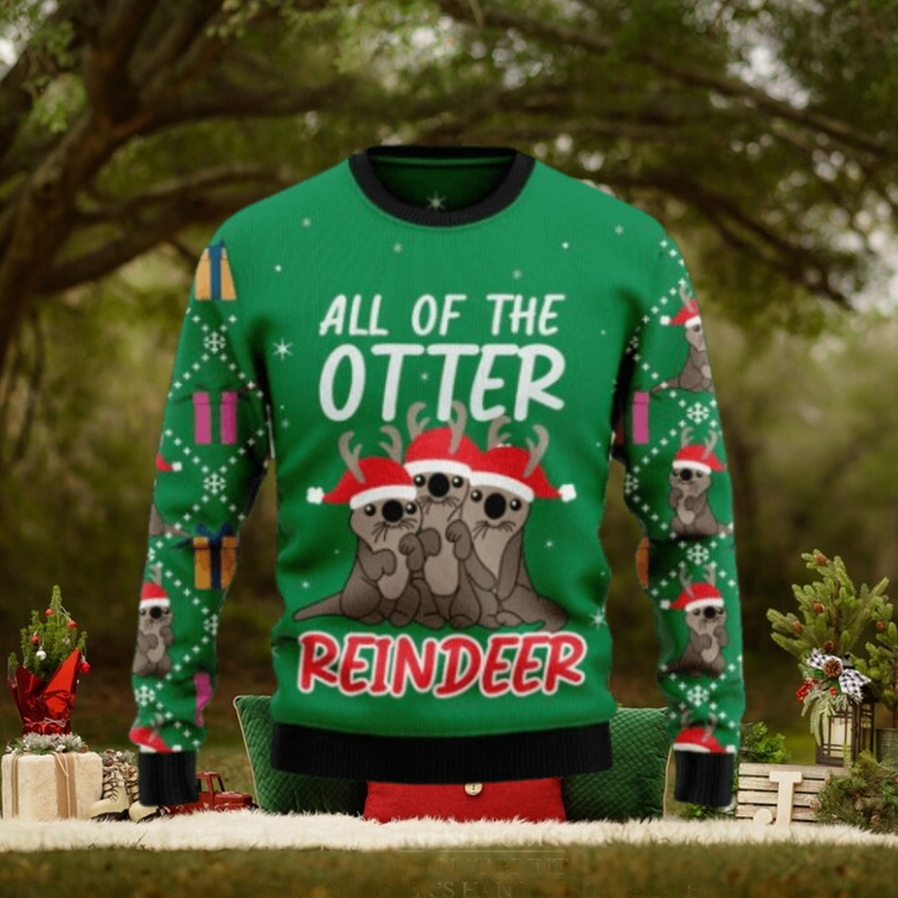 All of the otter reindeer Christmas sweater
