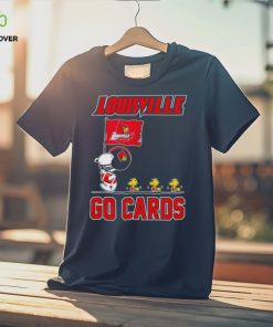 Snoopy and Woodstock holding flag Louisville go Cards hoodie, sweater, longsleeve, shirt v-neck, t-shirt