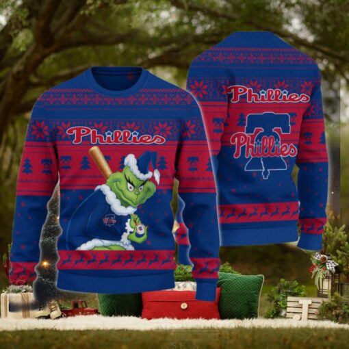 Philadelphia Phillies Grinch Christmas Ugly Sweater