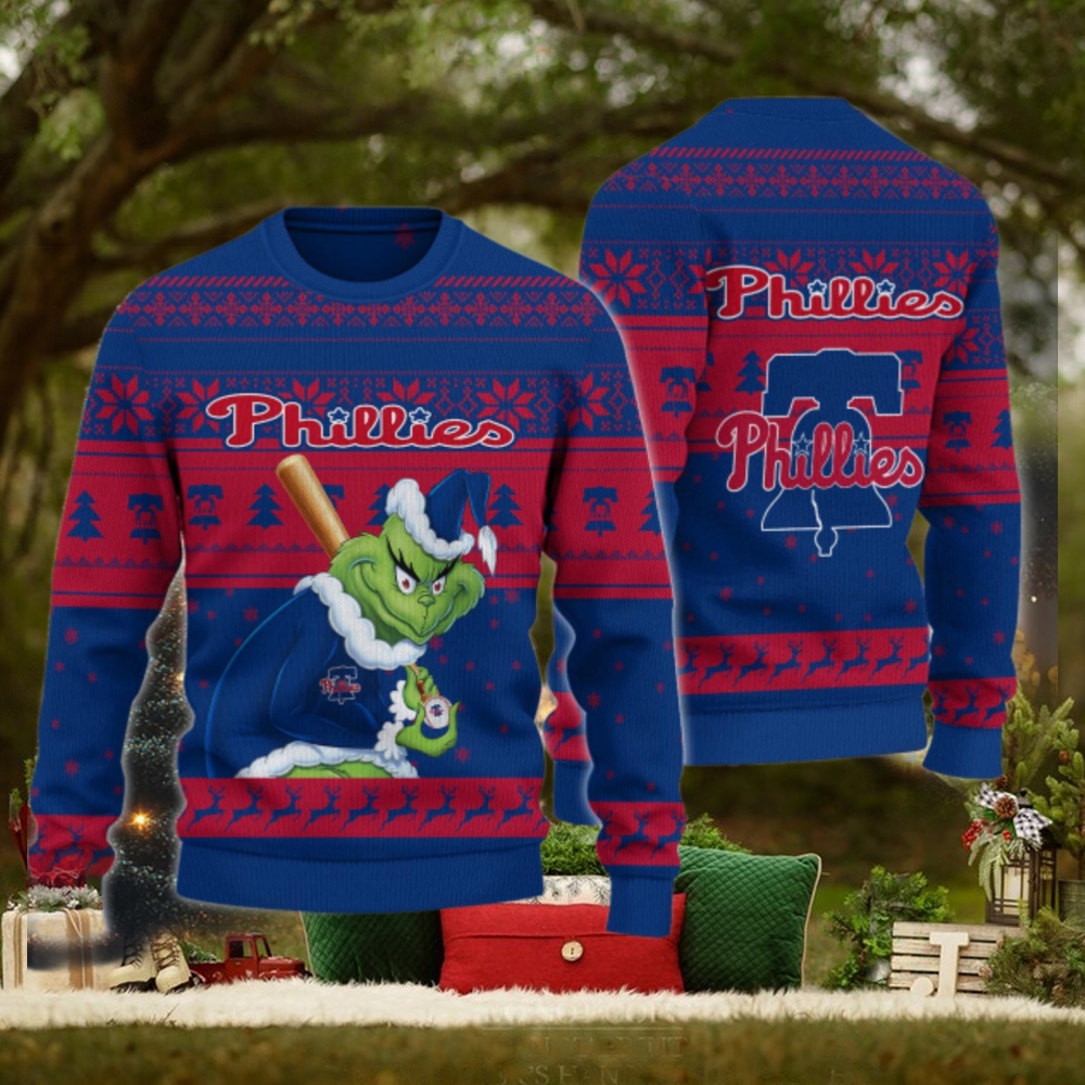 Philadelphia Phillies Grinch Christmas Ugly Sweater Philadelphia Phillies Grinch Christmas Ugly Sweater