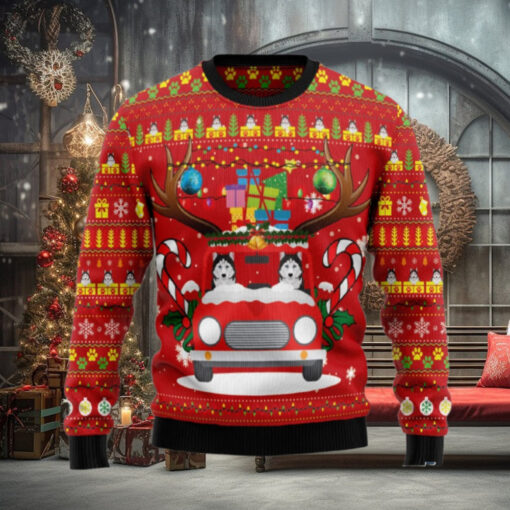 Siberian Husky Ugly Christmas Sweater