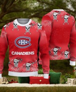 Montreal Canadiens Fans Skull Carols Ugly Christmas Sweater