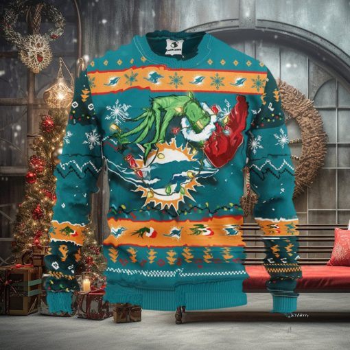 Miami Dolphins Grinch Christmas Ugly Sweater
