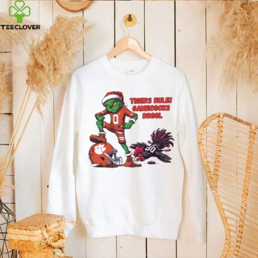 Santa Hat Grinch Tigers Rule Gamecocks Drool Shirt