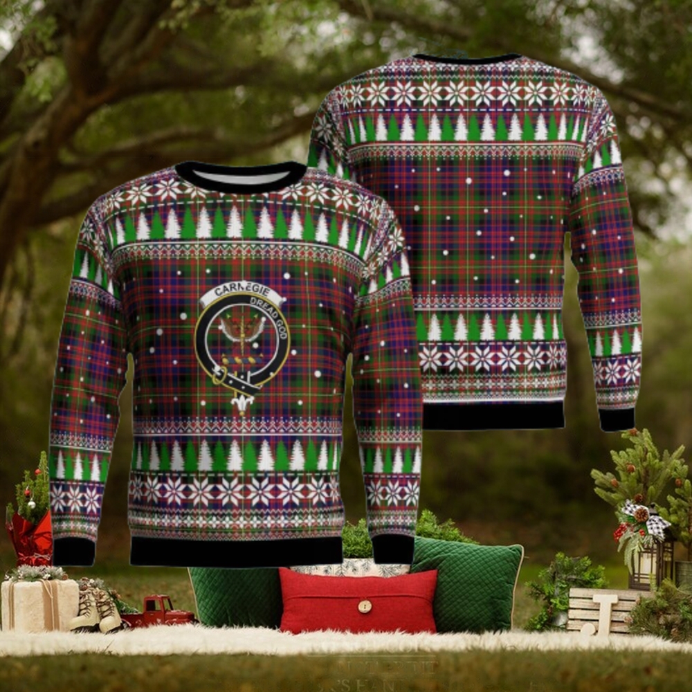 Carnegie Modern Crest Tartan Christmas Ugly Sweater 3D Gift For Men And Women Carnegie Modern Crest Tartan Christmas Ugly Sweater 3D Gift For Men And Women
