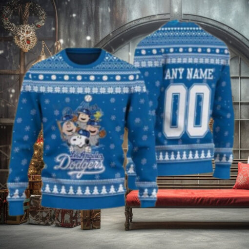 Charlie Brown Peanuts Customizable LA Dodgers Ugly Sweater