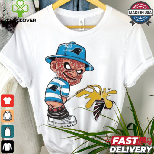 fficial Freddy Krueger Carolina Panthers Piss On Atlanta Falcons Halloween 2024 NFL Shirt