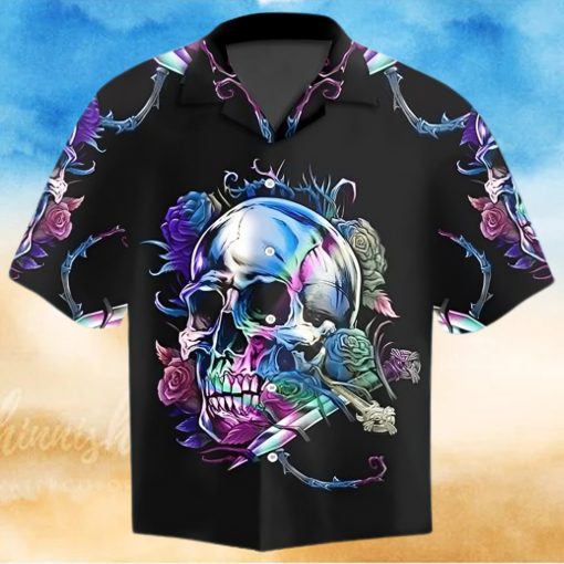 Skull Rose Pattern Hawaiian Shirt