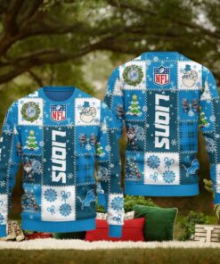 Lion NFL Merry Christmas 2024 Gift For Friends, Family Ugly Sweater