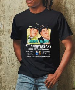 Laurel and Hardy 97th anniversary 1927 2024 thank you for the memories hoodie, sweater, longsleeve, shirt v-neck, t-shirt