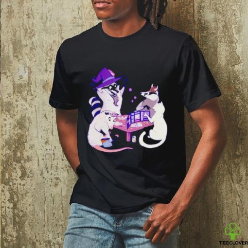 Raccoon Mouse Cat game night organic shirt