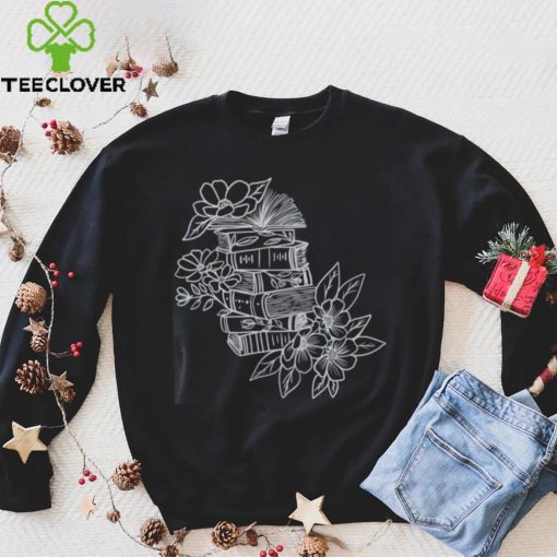 Floral Book Sweathoodie, sweater, longsleeve, shirt v-neck, t-shirt – Book Lover Gift, Bookworm Aesthetic for Book Flower Fans
