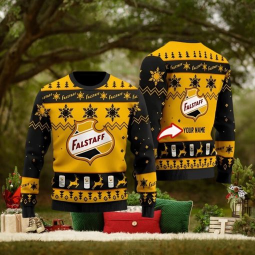 Funny Falstaff Beer Custom Ugly Christmas Sweater 3D Printed