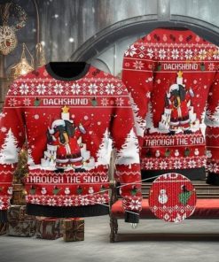 Dachshund Through The Snow Dabbing Ugly Christmas Sweater