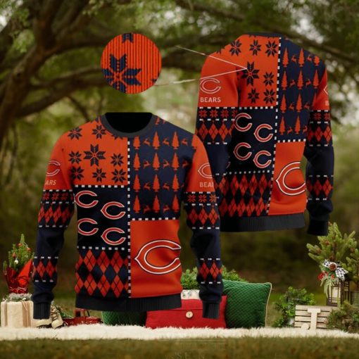 Chicago Bears Ugly Sweater Vintage Xmas 3D Ugly Christmas Sweater 3D Printed Men And Women Holiday Gift