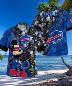 Buffalo Bills Mickey Mouse Floral Short Sleeve Hawaii Shirt