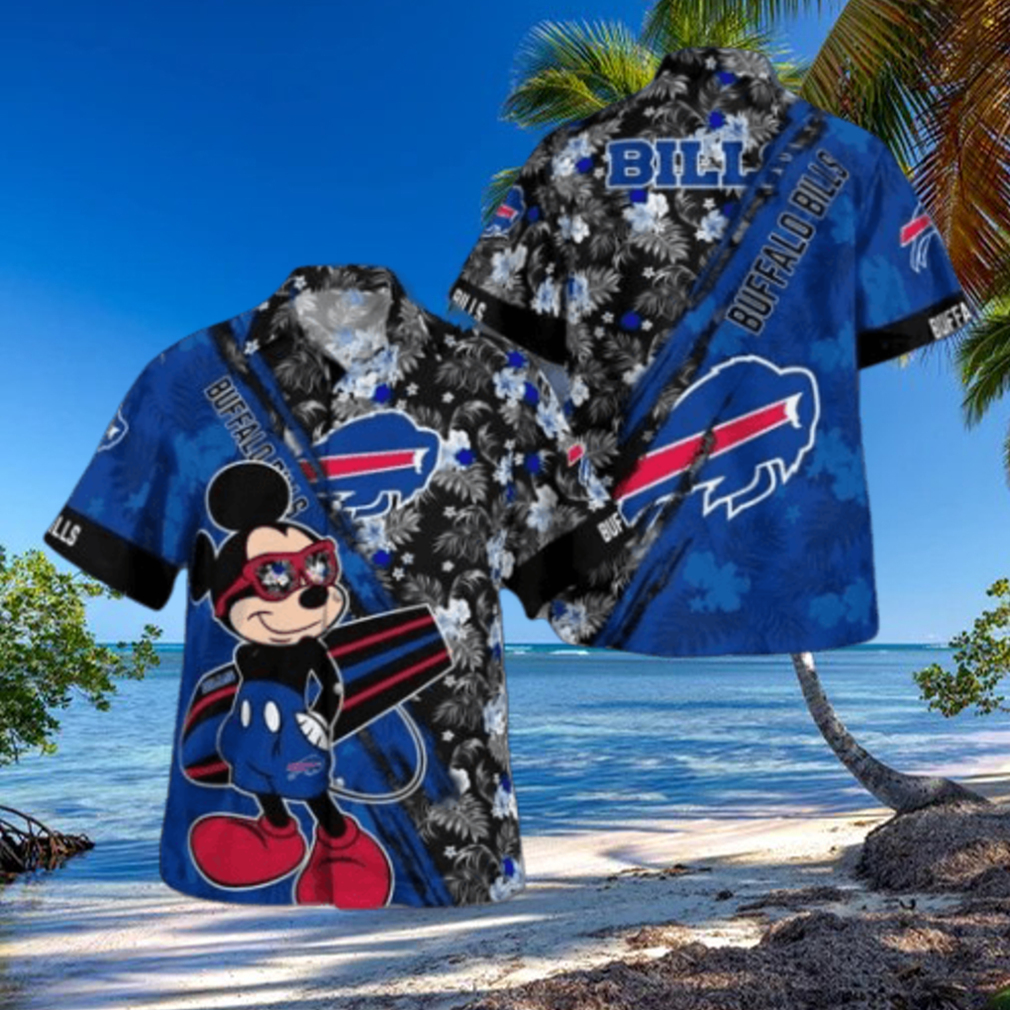 Buffalo Bills Mickey Mouse Floral Short Sleeve Hawaii Shirt Buffalo Bills Mickey Mouse Floral Short Sleeve Hawaii Shirt