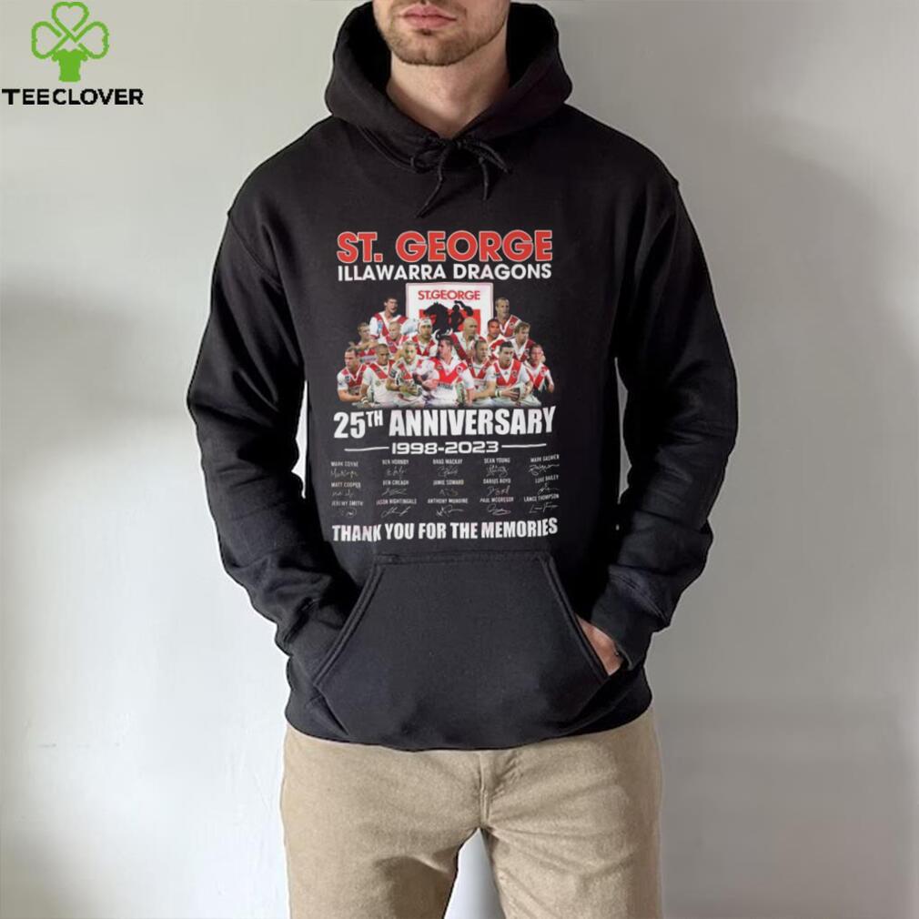 St. George Illawarra Dragons 25th Anniversary 1998 – 2023 Thank You For The Memories T Shirt St. George Illawarra Dragons 25th Anniversary 1998 – 2023 Thank You For The Memories T Shirt