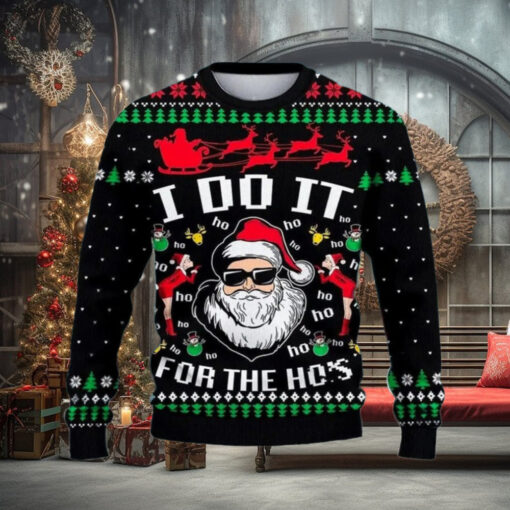 Santa Claus I Do It For The Hos Ugly Christmas Sweater