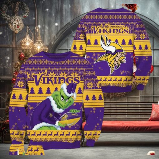 Minnesota Vikings Grinch Christmas Ugly Sweater