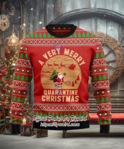 Santa A Very Merry Quarantine Christmas Ugly Christmas Sweater